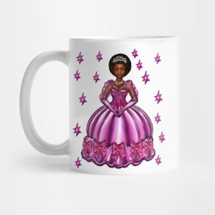 Princess -  Black Afro Princess in purple with stars  vi ! beautiful  black girl with Afro hair, brown eyes and dark brown skin. Hair love ! Mug